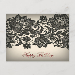  zwarte Lace beige Paris Mode Briefkaart
