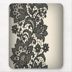 zwarte Lace beige Paris Mode Muismat