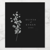 zwarte lak wijn etiket (Enkel label)