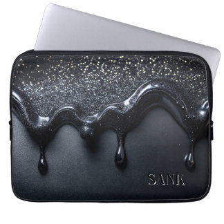 Zwarte laptoptas met pailletten gezonken laptop sleeve