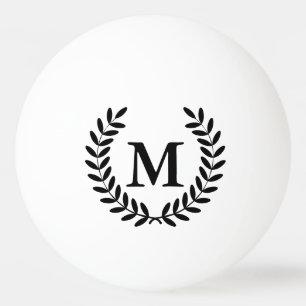 Zwarte Laurels Zwart Monogram Letter Pingpongballen
