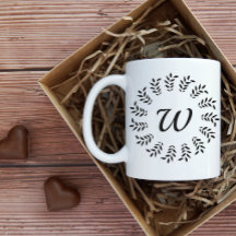 Zwarte lauwerkrans met monogram
