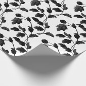 Zwarte leder- en stoomheipalen cadeaupapier (Hoek)