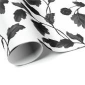 Zwarte leder- en stoomheipalen cadeaupapier (Rol Hoek)