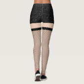 Zwarte leder met visnetten leggings (Achterkant)