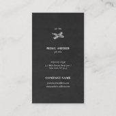 Zwarte leder Retro Barber Shop Skull Visitekaartje (Achterkant)