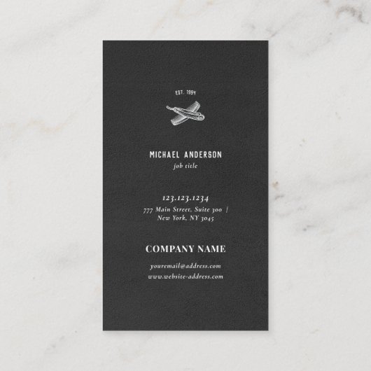 Zwarte leder Retro Barber Shop Skull Visitekaartje (Achterkant)