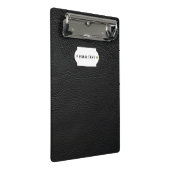 Zwarte lederen minikaart mini klembord (Schuin)