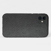 Zwarte lederen textuur Case-Mate iPhone case (Achterkant (horizontaal))