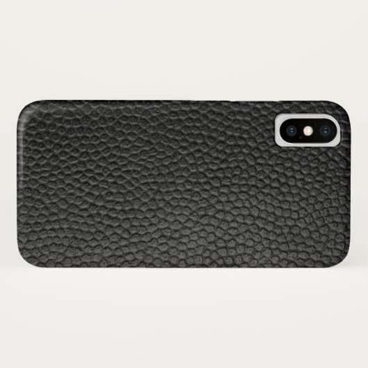 Zwarte lederen textuur Case-Mate iPhone case (Achterkant (horizontaal))