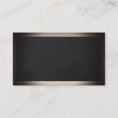 Zwarte lederen textuur | Klassieke rand Visitekaartje (Achterkant)