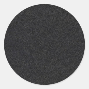 Zwarte lederen textuur ronde sticker