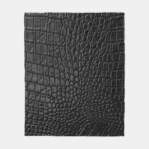 Zwarte ledertextuur fleece deken