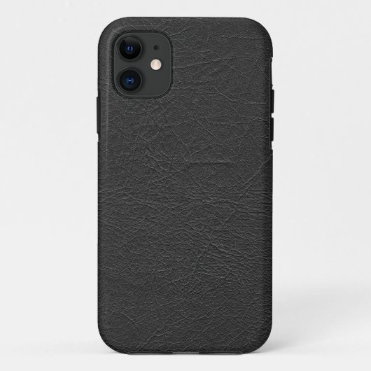 Zwarte Leer Case-Mate iPhone Case (Achterkant)