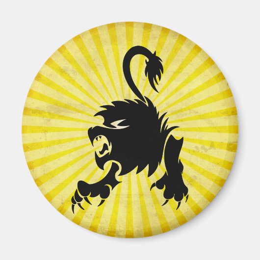 Zwarte Leeuw; Leeuw Magneet (Voorkant)