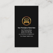 Zwarte legance Vertical Gold Stripe Truck-driver Visitekaartje (Achterkant)