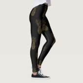 Zwarte Leggings Gouden Metallic Ananas (Rechts)