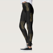 Zwarte Leggings Gouden Metallic Ananas (Links)