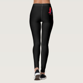 Zwarte Leggings met papegaaien