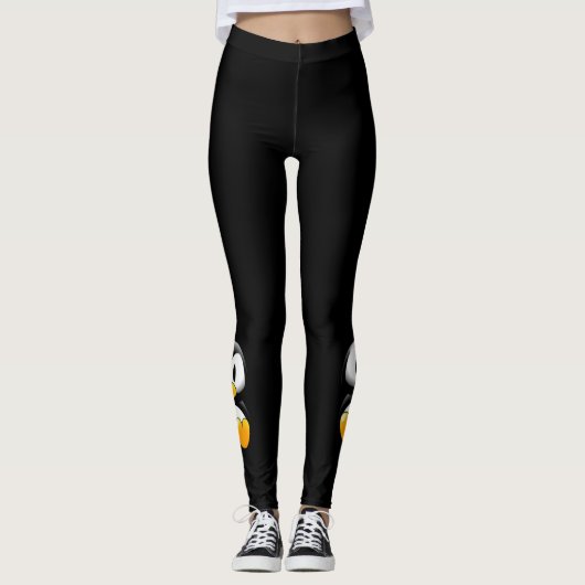 zwarte leggings pinguïn (Voorkant)