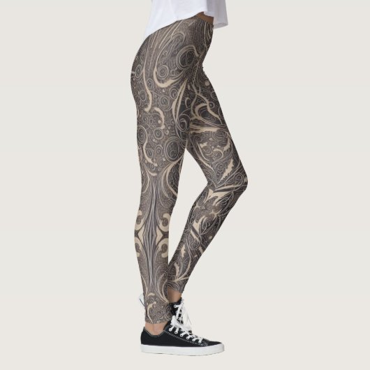 Zwarte Leggings van het gothic Pattern (Rechts)