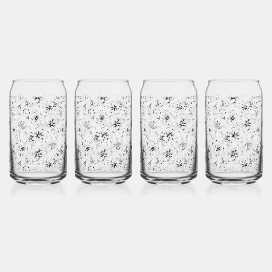 Zwarte Lelie Bloemen Blikvorm Glas (Voorkant)