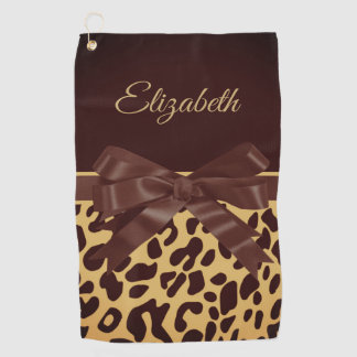Zwarte leopar printplaat golfhanddoek