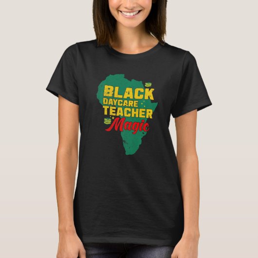 Zwarte leraar Magic Melanin Pride Black History M T-shirt (Voorkant)