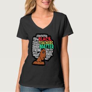 Zwarte leraar Slimme leraar Afro Love Melanin Afri T-shirt