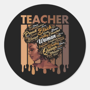 Zwarte Leraren Magie Zwarte Geschiedenis Educatie Ronde Sticker