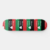 Zwarte levende materie pan-Afrikaans vlagwit hart Skateboard (Horizontaal)