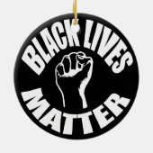 "ZWARTE LEVENS KWESTIE" KERAMISCH ORNAMENT (Achterkant)