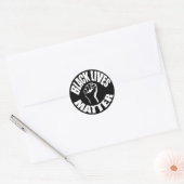 "ZWARTE LEVENS KWESTIE" RONDE STICKER (Envelop)