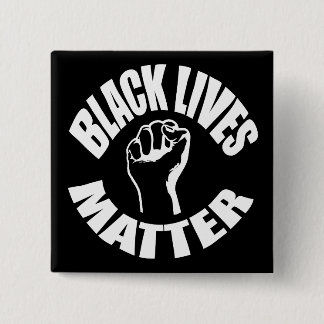 "ZWARTE LEVENS KWESTIE" VIERKANTE BUTTON 5,1 CM