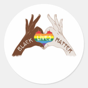 ZWARTE LEVENS KWESTIE _ ZWARTE regenboog Ronde Sticker