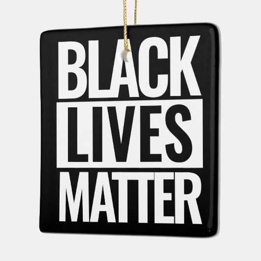 Zwarte levens zijn aangepast kerstmis keramisch ornament (Links)