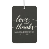 Zwarte Liefde en Bedankt Elegant script bruiloft A Luchtverfrisser (Voorkant)