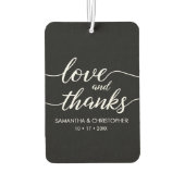 Zwarte Liefde en Bedankt Elegant script bruiloft A Luchtverfrisser (Achterkant)