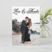 Zwarte Liefde en Bedankt Script Fotobruiloft (Staand voorkant)