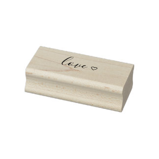 Zwarte liefde met klein hart 	rubberstempel