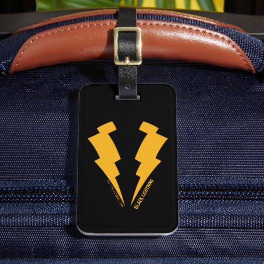 Zwarte Lightning Bolts Graphic Bagagelabel (Voorkant Insitu 2)