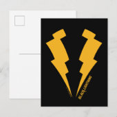 Zwarte Lightning Bolts Graphic Briefkaart (Voorkant / Achterkant)