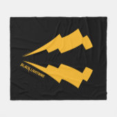 Zwarte Lightning Bolts Graphic Fleece Deken (Voorkant (Horizontaal))