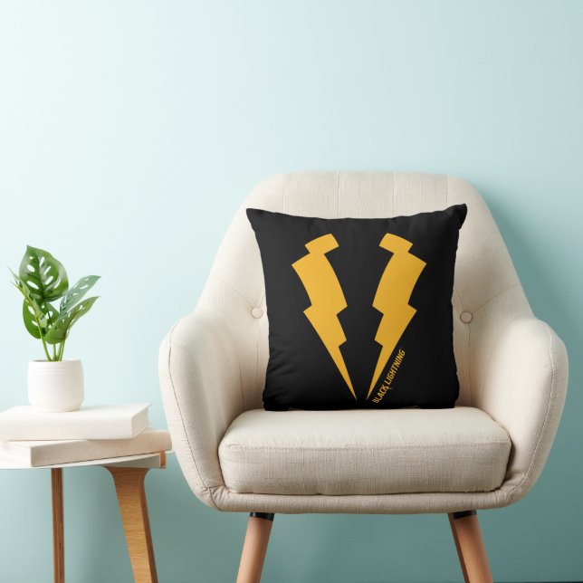 Zwarte Lightning Bolts Graphic Kussen (Stoel)