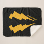 Zwarte Lightning Bolts Graphic Sherpa Deken (Voorkant (horizontaal))