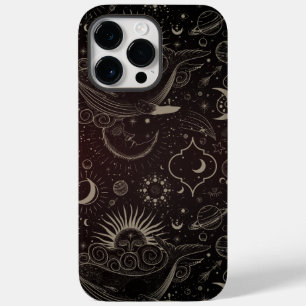 Zwarte lijn Art Illustrated Astrology Symbool Case-Mate iPhone 14 Pro Max Hoesje
