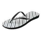 Zwarte Lijn Geometrie Eenvoudig Teenslippers (Schuin)