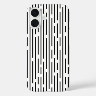 Zwarte Lijn Geometrisch Patroon iPhone 16 Hoesje