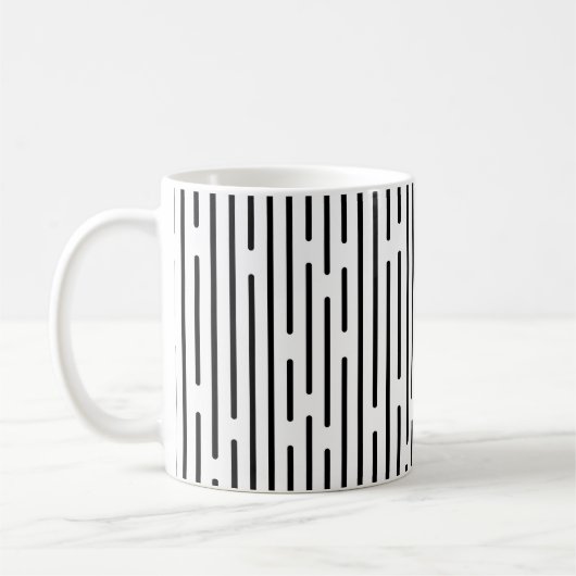 Zwarte Lijn Geometrisch Patroon Koffiemok (Links)