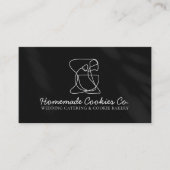 Zwarte lijn Homemade Food Bakery Cooker Visitekaartje (Voorkant)